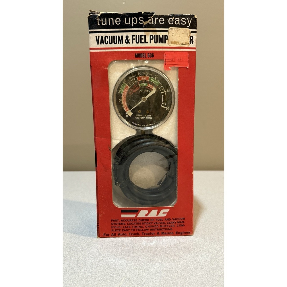 Vintage‎ R.A.C. Vacuum And Fuel Pump Tester For Auto, Truck, Tractor, And Marine